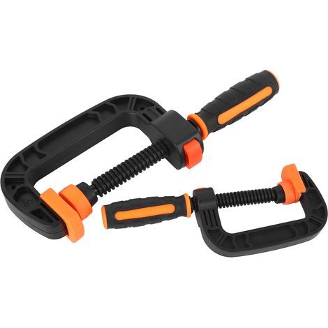 2-Zoll-C-Klemme, 2 Stück, 3 verstellbare Schnellspannknöpfe, rutschfest, ergonomisch für Holzbearbeitungs- und Haushaltsprojekte (1/5)