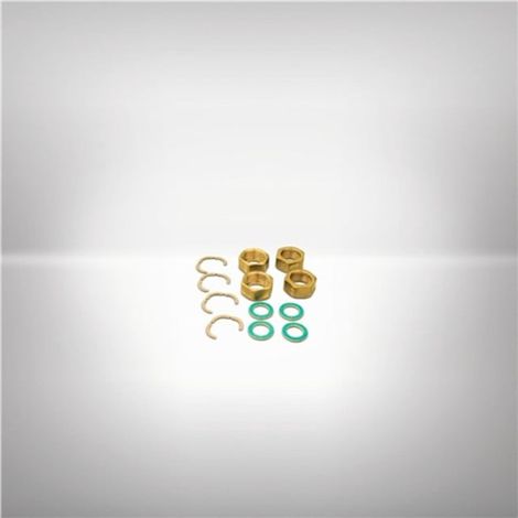 Fittings-Set DuoSolar mit 4 Einlegeringen Überwurfmuttern Dichtringen DN 16 (1/4)