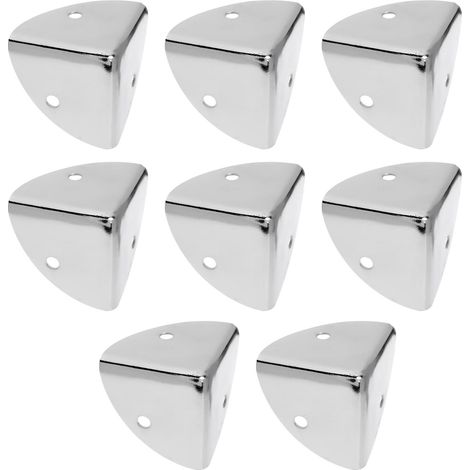 39mm Pieces Scalloped Metal Right Angle Corner Protectors Right Angle Guards for Wooden Boxes Desk Case Suitcase Flightcase Silver (1/5)