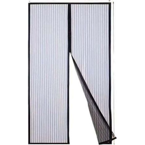 Magnetic mosquito net for doors and windows, 100x210cm, black, fly and insect screen door curtain, magnetic mosquito net with adhesive strips and automatic closure.