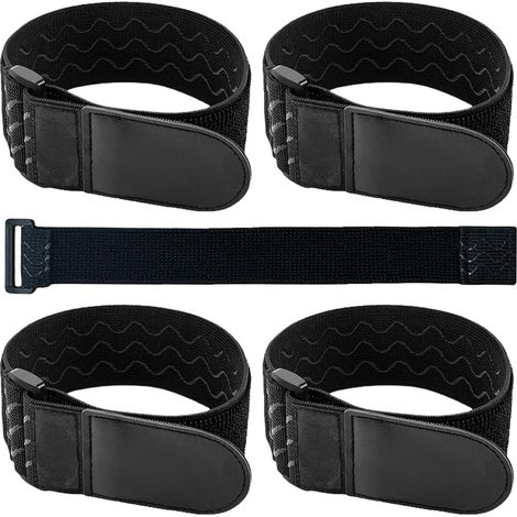 5 Sangles Élastiques, 40x2cm Nylon, Fermeture Scratch, Antidérapantes, Pour Câbles Vélo Sport Maison