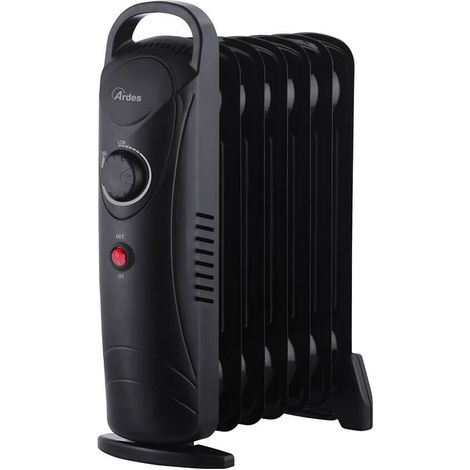 Radiador de aceite Ardes AR4R07M2 OILO MINI 2, 7 elementos calefactores, 600 W, color negro