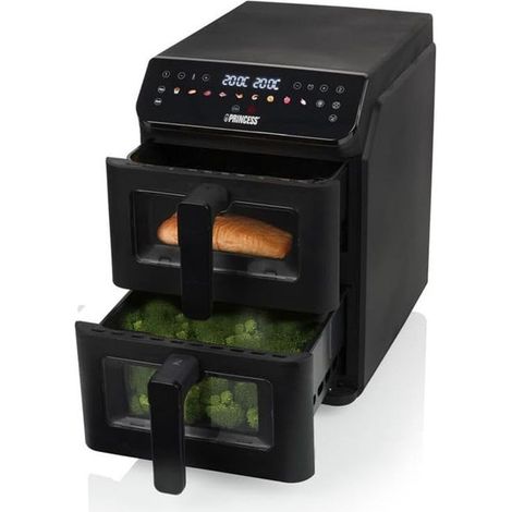 Princess Friggitrice Ad Aria Verticale Doppio Cestello 182490 2x5,6L 3000W Nera