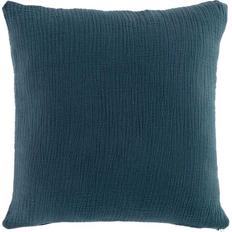 Coussin Déco Uni "Angelia" 40x40cm Bleu Marine (1/3)