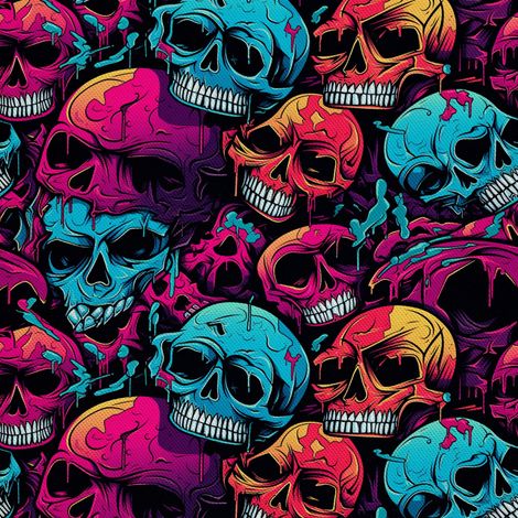 Tela decorativa para exteriores Oxford - Motivo de calavera I DX4349 (1/5)