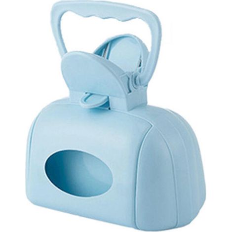 Recogedor portátil para excrementos de perro con caja de pañuelos para la limpieza de excrementos de mascotas al aire libre (azul, 1 unidad) (1/5)