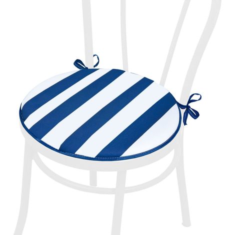 Cuscino Sedia Rotondo Morbido Coprisedia Giardino Cucina Universale Lavabile 100% Made In Italy - Blu