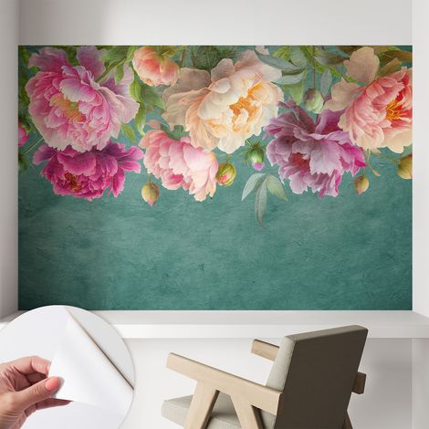 Carta da parati autoadesiva - fotomurale - decorazione parete - stile elegante - decorazione casa - Eleganza floreale 104x70 cm (1/5)