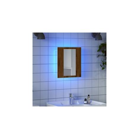 Armoire de salle de bain miroir LED chêne artisanal 40x12x45 (1/5)