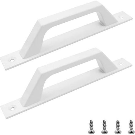 Poignée de Porte Coulissante en Alliage d'Aluminium Blanc pour Balcon Salle de Bain Jardin Meubles Verre ou Bois - (1/4)