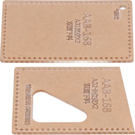 Gabarits acryliques à faire soi-même, gabarits de papier quadrillé découpés à la main, porte-cartes d'accès en cuir (1/5)
