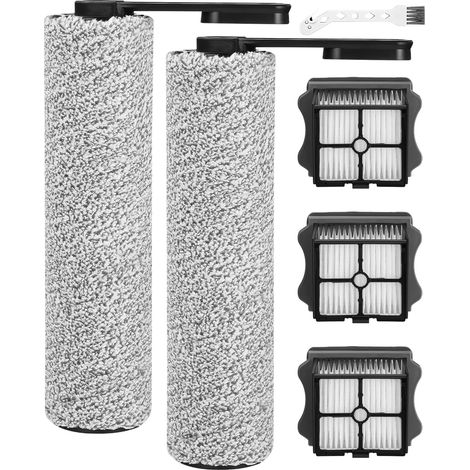 6 Pièces Accessoire, 2 Rouleau Brosse, 3 Filtre HEPA, 1 Brosse Nettoyage, Pour Tineco iFloor 5 Floor One S5
