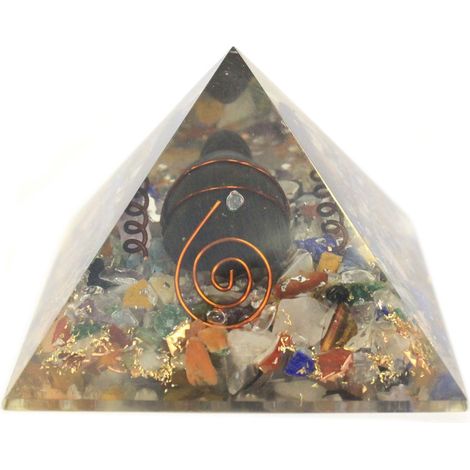 Pyramide d'orgonite Med 60 mm Gemchips. Cuivre. Tortue- Vendu par 1 (1/2)