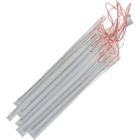 8-teiliges Set 30 cm Meteor-Regen-Lichterkette mit 192 hellen LEDs, blau (1/5)