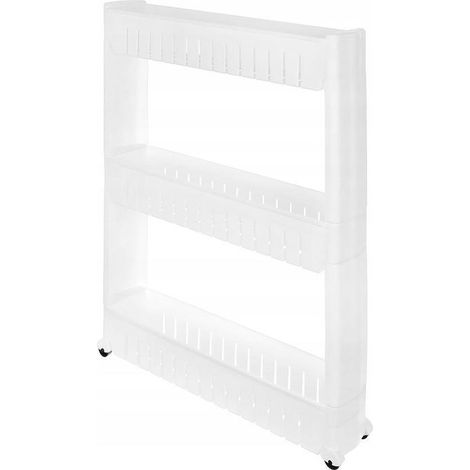 Northix Carrello di Stoccaggio Sottile Bianco 3 Ripiani