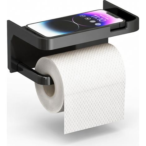Distributeur papier toilette double niveau sans perage noir (1/5)