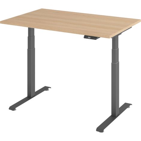 bümö Schreibtisch elektrisch Lite Rechteck: 120 x 80 cm  Eiche