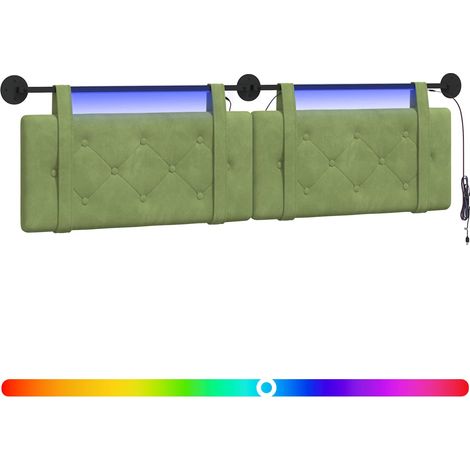 Maison Exclusive - Testiera sospesa Con luce LED Verde chiaro Velluto