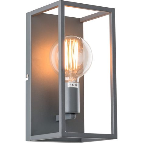 Applique Italux Sigalo LED industriale grigio E27 28cm (1/2)