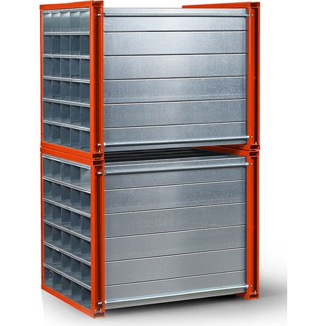 RR Industrietechnik Wabenregal RWR-81/1 1000x1000x1000mm mit 81 Fächern RAL 2004 Reinorange