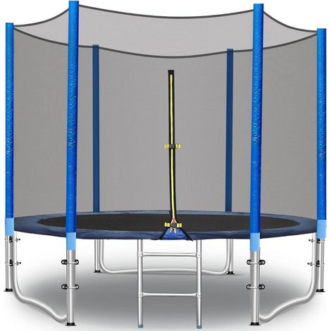 XN-019 Trampolino tappeto elastico per giardino D. 306 cm rete di sicurezza e scaletta (1/2)