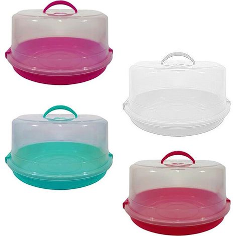 Porta vivande DOLCI TORTA VIVANDE con coperchio rotondo da frigo banco porta formaggio  casa cucina D 33cm vassoio Contenitore - colorigenerali: ROSSO (1/4)