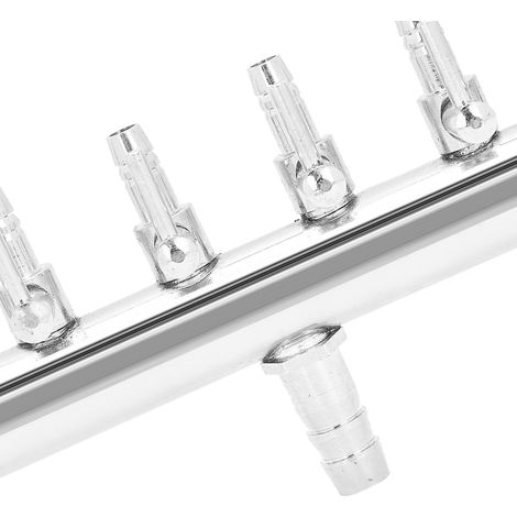 Regulador de flujo de aire de 6 vías para acuarios, distribuidor de acero inoxidable para bombas de oxígeno, accesorios para estanques con control preciso. (1/5)