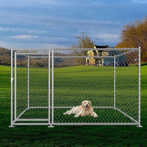 Bc-Elec – Parc à chiots 2x2x1.2m – RAD22 – Enclos extérieur en acier galvanisé – Chenil d'exercice pour chiens – Résistant à la rouille