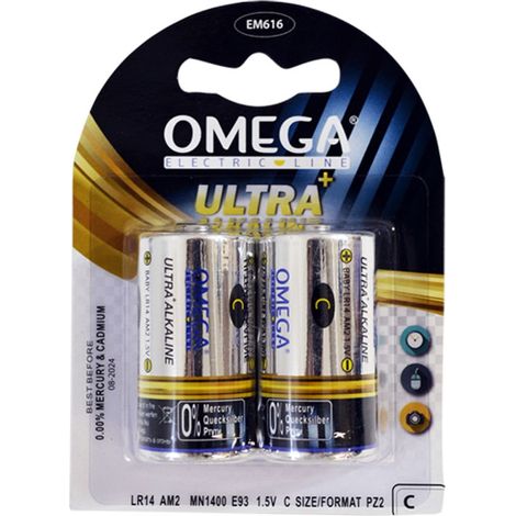 BATTERIA MEZZA TORCIA - C - 1,5V PZ 2