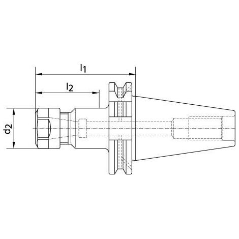 Mandrin à pinces extra- long DIN69871ADB SK50- ER25 HAIMER (1/5)