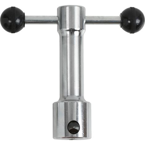 Kstools – Clé à bonde chromée en aluminium – Pour siphons standards et excentriques – Vissage efficace en plomberie – Maintien solide