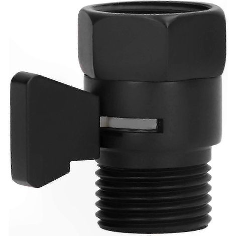 Schwarze Handbrause mit Messing-Regulierventil für Badezimmer, Brausekopf, Absperrventil-Set, für den privaten Gebrauch (1/5)