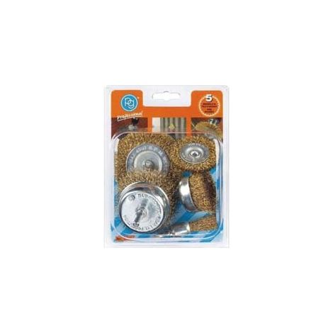 KIT SPAZZOLE IN FILO DI ACCIAIO OTTONATO PER TRAPANO  PG 497.02    PG