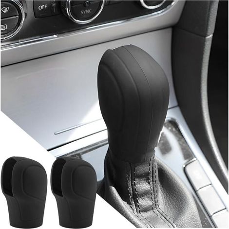 2 Pièces Couvercle Universel en Silicone Pommeau Levier Vitesse, Coque En Silicone Pommeau De Levier De Vitesses Voiture, Couvercle Pommeau De Levier Vitesse Voiture En Silicone(Noir) (1/4)