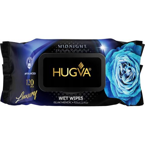 Hugva - luxuriöse Midnight Feuchttücher 120 Stück.