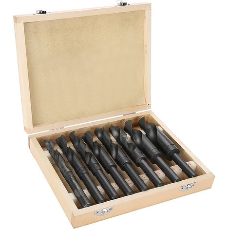 Foret Hélicoïdal HSS 8 Pièces 14-25mm Queue Réduite Acier Carbone Vitesse Élevée (1/5)
