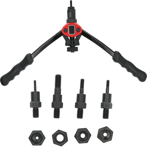 Riveteuse manuelle en acier inoxydable pour écrous M3, M4, M5 et M8, noire et rouge, longueur 310 mm (1/5)