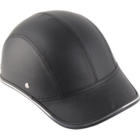 Casque moto demi-visière, casque style casquette baseball, coque rigide de protection, noir (1/5)