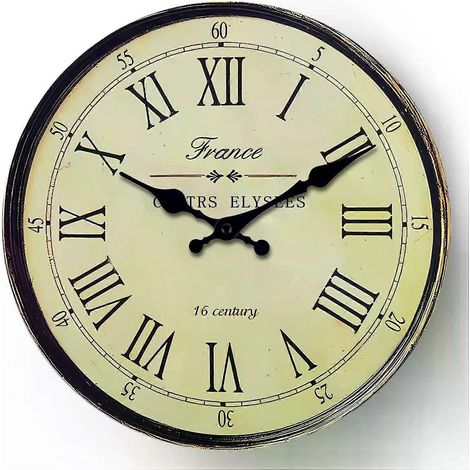 Französische Wanduhr aus Holz im Stil des 16. Jahrhunderts, geeignet für Wohnzimmer, Schlafzimmer, Küche, als Dekoration, geräuschlose Quarzuhr, 25,4 cm (10 Zoll) oder 30,5 cm (12 Zoll). (1/4)