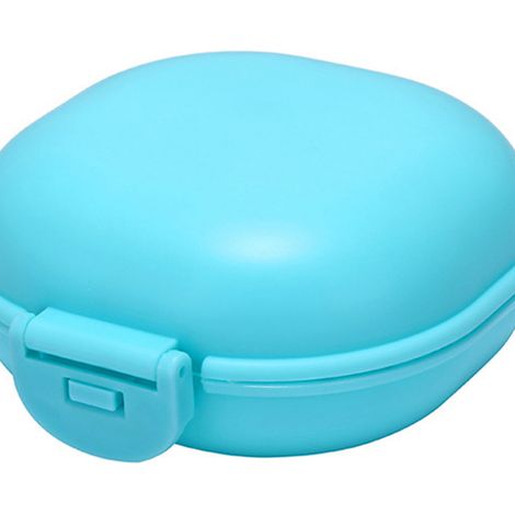 Porte-savon étanche et portable en PP avec couvercle à boucle, idéal pour les voyages, la maison, l'hôtel ou les dortoirs (bleu). (1/5)