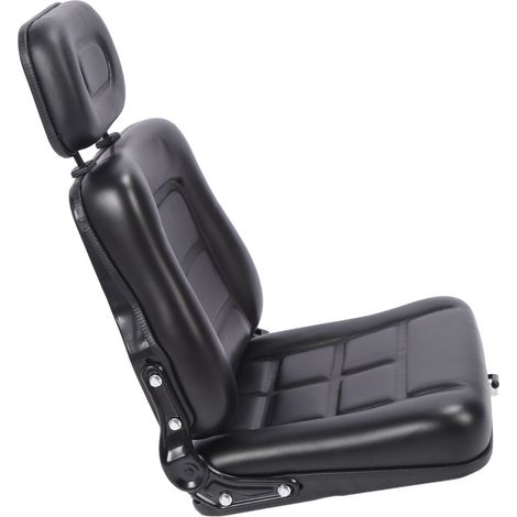 Siège chariot élévateur interrupteur réglage rail – Appuie-tête 3 niveaux réglable dumper tondeuse skid loader telehandler tractopelle noir (1/5)