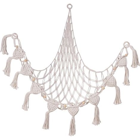 Filet de rangement, filet pour peluches, filet à jouets en coton, système de rangement triangulaire, décoration de chambre, crochet de plafond, multifonctionnel (1/5)