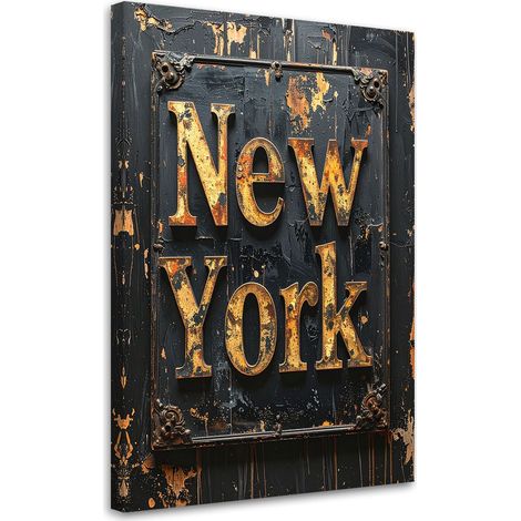 Stampe su Tela, New York Scritta tipografica imitazione vernice, 20x30 (1/5)