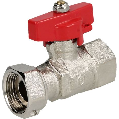Robinet laiton 3/4 x 3/4 FF/écrou avec poignée papillon rouge