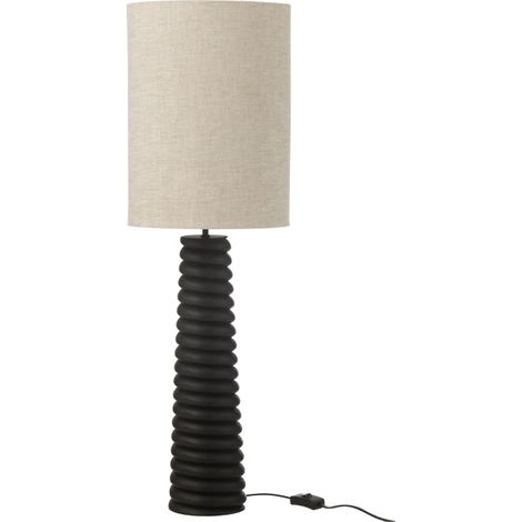 Lampe à Poser Filetage en Bois "Ailanthus" 85cm Noir (1/5)
