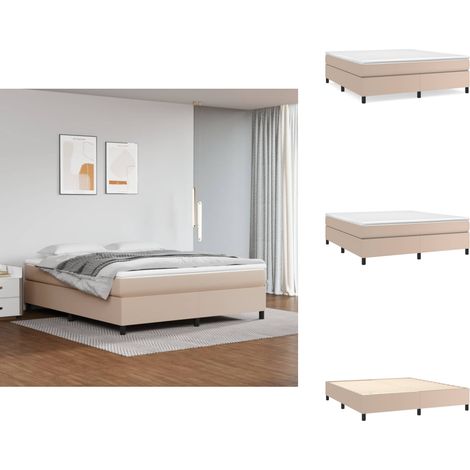 Cadre de lit sans matelas cappuccino 180x200 cm similicuir - Cadre De Lit - Lit Double - Similicuir - Lit Capitonné - Meuble Chambre (1/5)