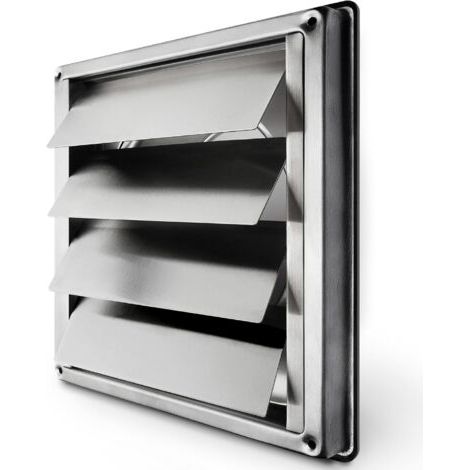 Grille de ventilation 150 mm – Acier inoxydable – Clapet anti-retour automatique – Résistante aux intempéries – Dimensions 184x184mm