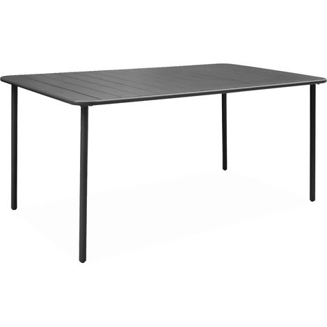 6-8 seater rectangular steel garden table Anthracite 160x90x72.5 cm - Amelia 160cm