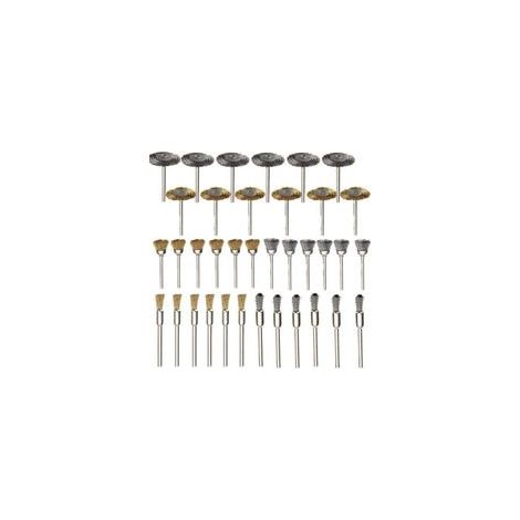Brosse en laiton, 36 pièces, roues en fil d'acier, brosses, perceuse, outils rotatifs, polissage, outils rotatifs Dremel (1/5)