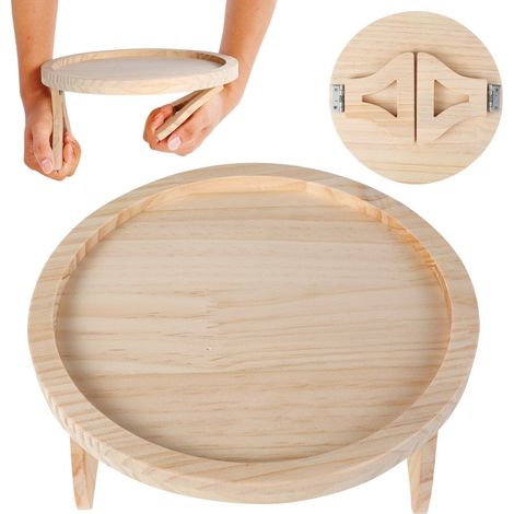 Plateau de Canapé pour Accoudoir Blanc 25 x 25 cm, Tablette Stable pour Boisson, Repas, Ordinateur et TV (1/5)
